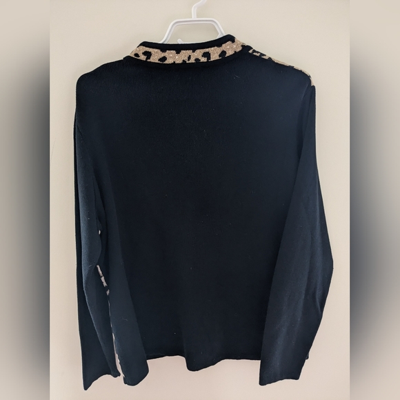 Vintage Tanjay Animal Print Full Zip Sweater Cardigan Size M - Picture 3 of 7